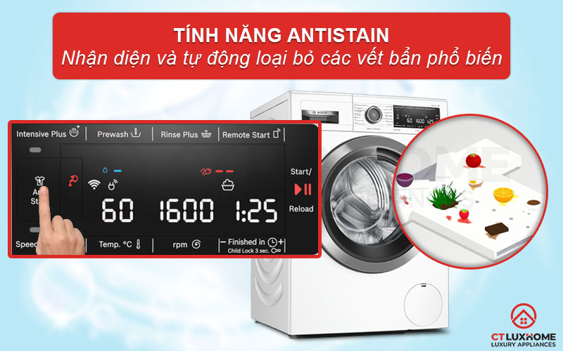 Công nghệ Anti-Stain trên máy giặt bosch