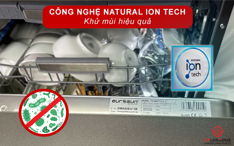 Máy rửa bát Eurosun SMS80EU15E rửa ion tech