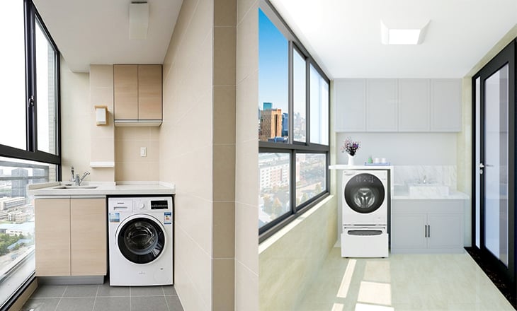 Máy giặt cho gia đình 3 - 6 người vị trí
