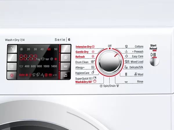 Làm quen với máy giặt - sấy quần áo Bosch 7