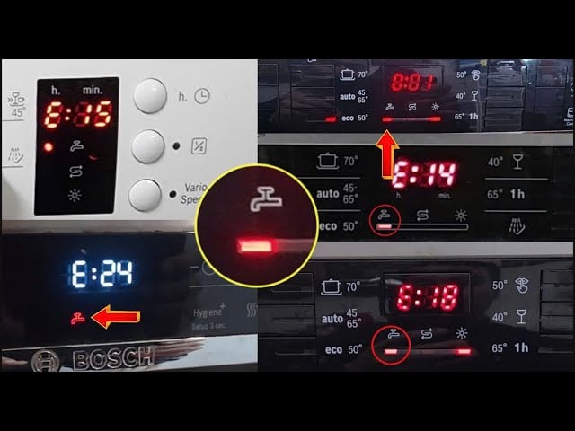 Máy rửa chén bát Bosch báo lỗi hình vòi nước Máy rửa chén bát Bosch báo lỗi hình vòi nước