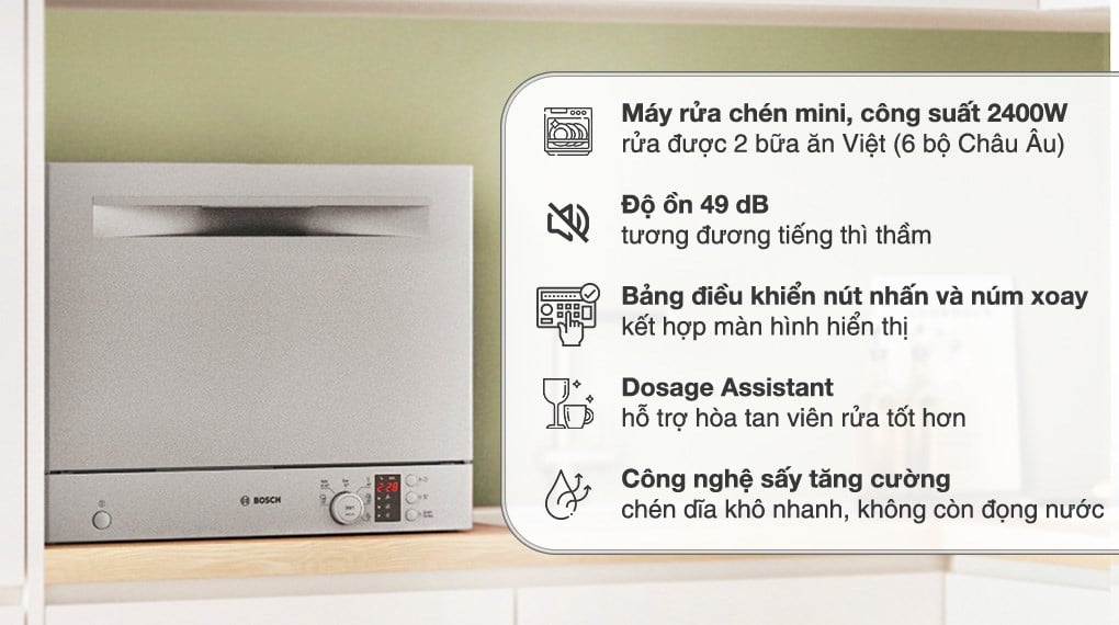 Máy rửa bát để bàn loại nào tốt - Bosch SKS62E38EU