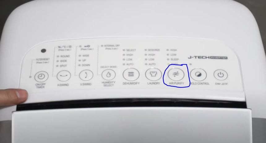 Máy hút ẩm Sharp DW-J27FV-S lọc không khí