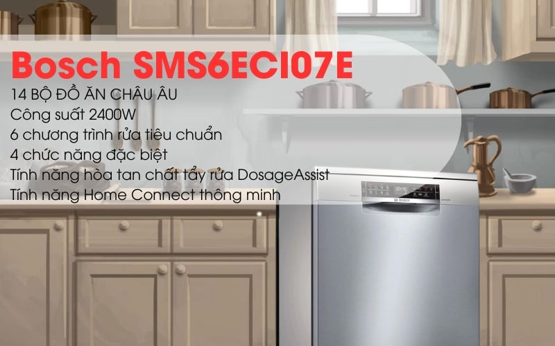 Máy rửa bát bán chạy nhất hiện tại Bosch SMS6ECI07E
