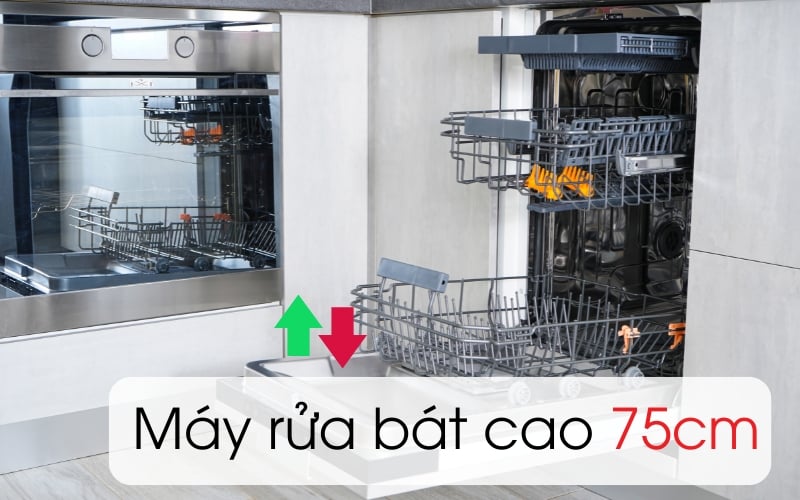 Máy rửa bát cao 75cm chính hãng