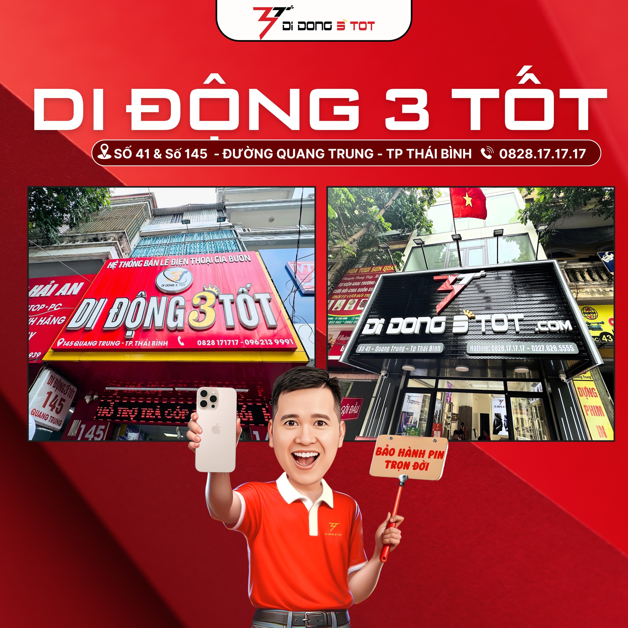 Thái Bình Mua iPhone Ở Đâu Uy Tín? – Đến Ngay Di Động 3 Tốt, Chất lượng tốt nhất, Giá thành tốt nhất, Hậu mãi tốt nhất
