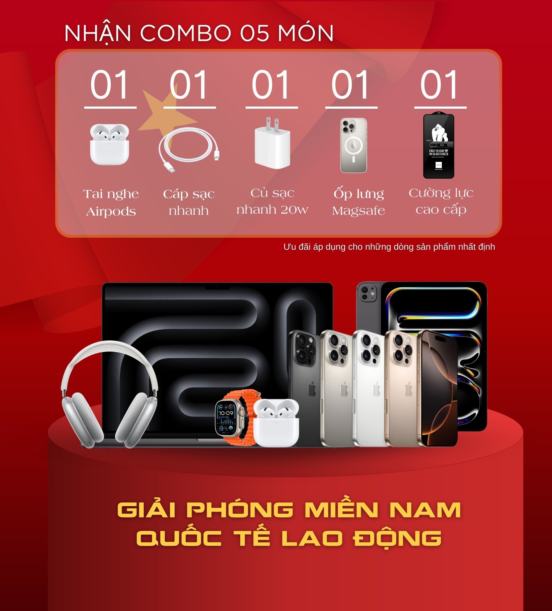 Mừng Đại Lễ 30/4 – 1/5: Mua Táo Cực Chất – Nhận Ngay Combo 5 Món “Xịn Sò” tại Di Động 3 Tốt!