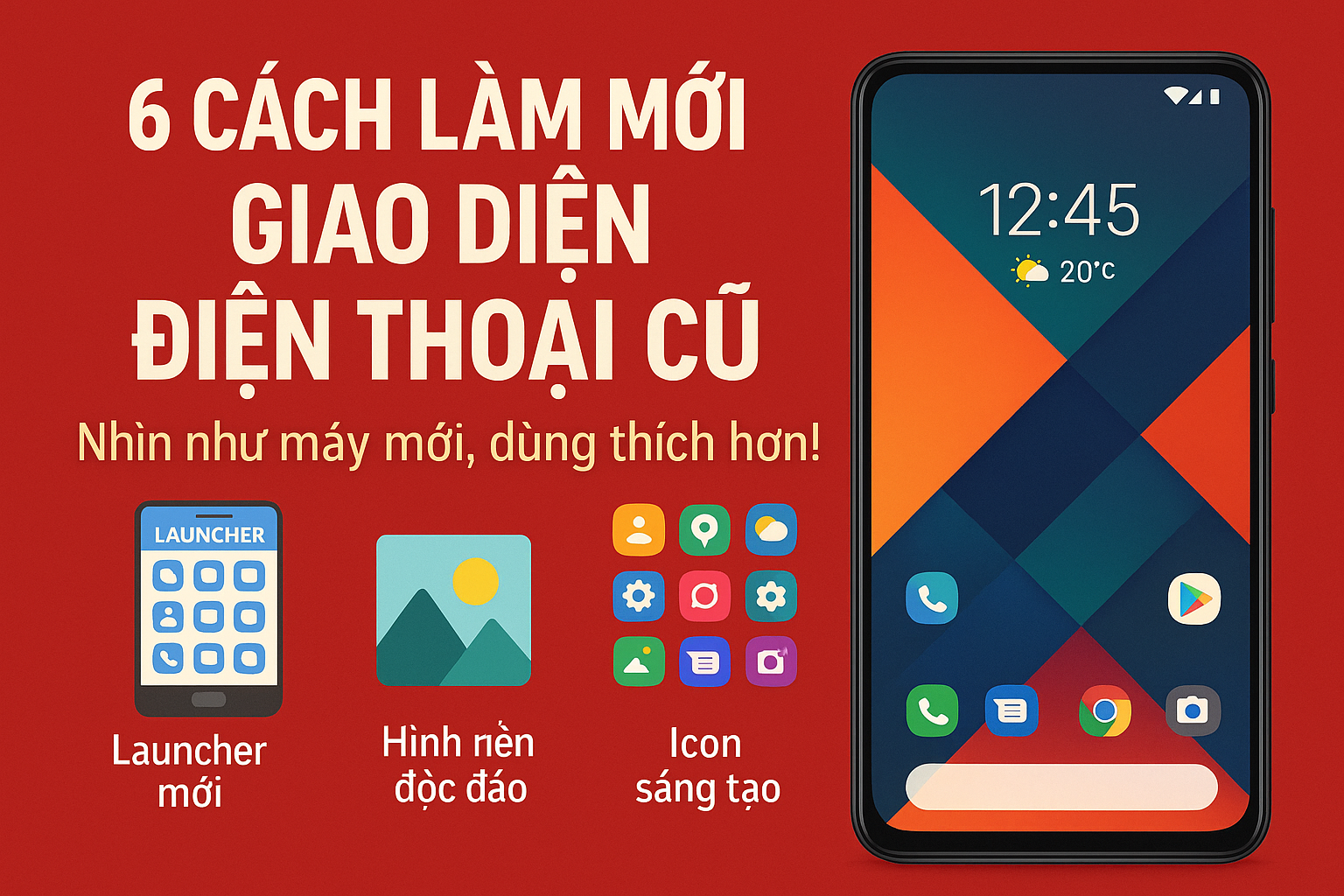 6 cách làm mới giao diện điện thoại cũ – Nhìn như máy mới, dùng thích hơn!
