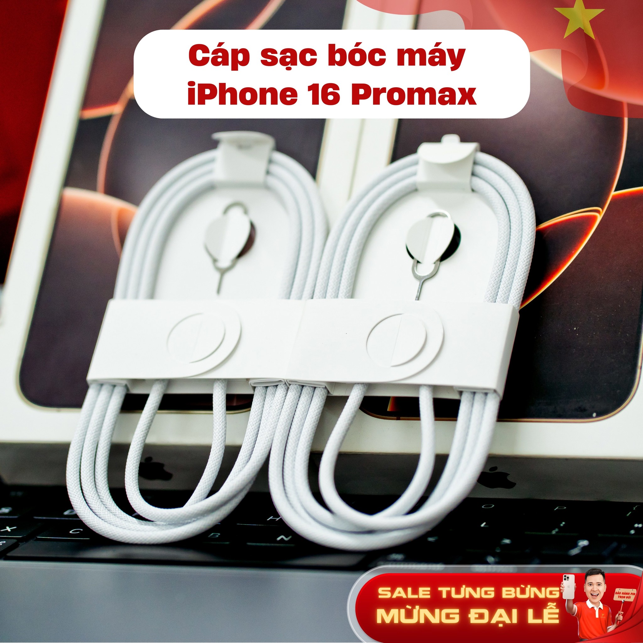 Mua cáp sạc bóc máy iPhone 16 Pro Max – Zin chuẩn Apple, chỉ 199K tại Di Động 3 Tốt!