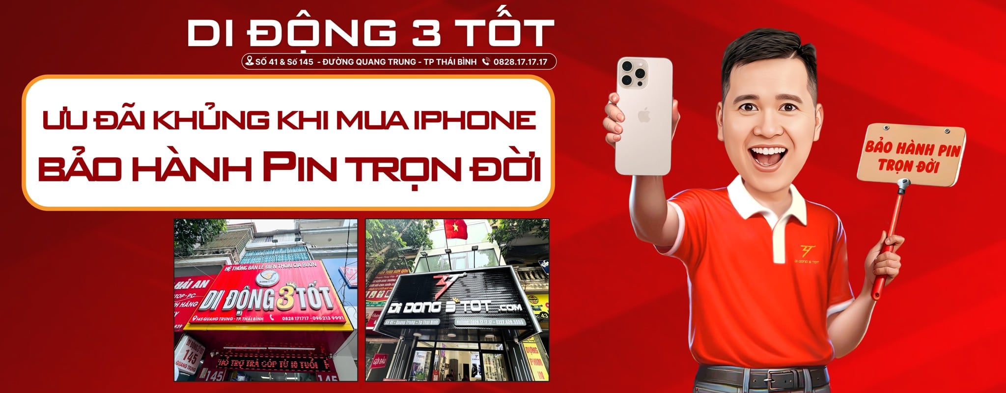 Mua iPhone Tại Di Động 3 Tốt – Siêu Ưu Đãi & Bảo Hành Độc Quyền Rơi Vỡ, Rơi Nước 1 Đổi 1!