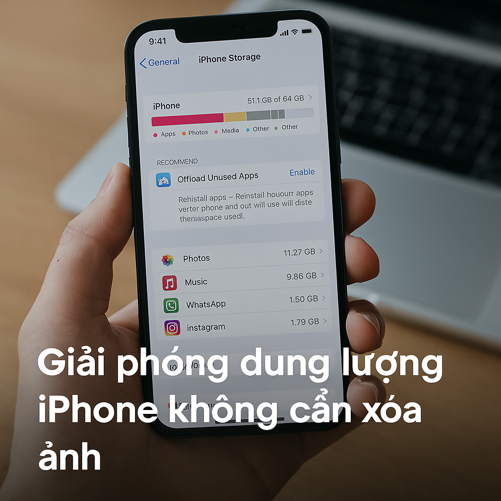 Hướng dẫn giải phóng dung lượng iPhone không cần xóa ảnh
