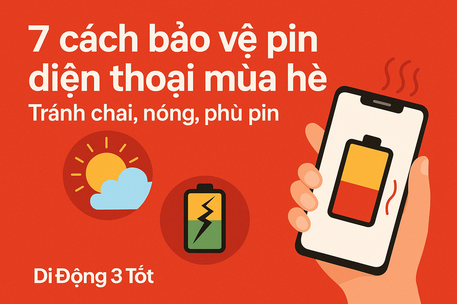 Cách bảo vệ pin điện thoại mùa hè – Tránh chai pin, nóng máy, nhanh hỏng