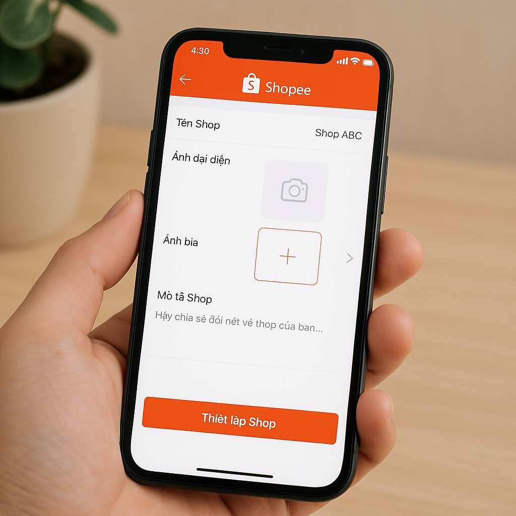 Cách đăng ký bán hàng trên Shopee bằng điện thoại