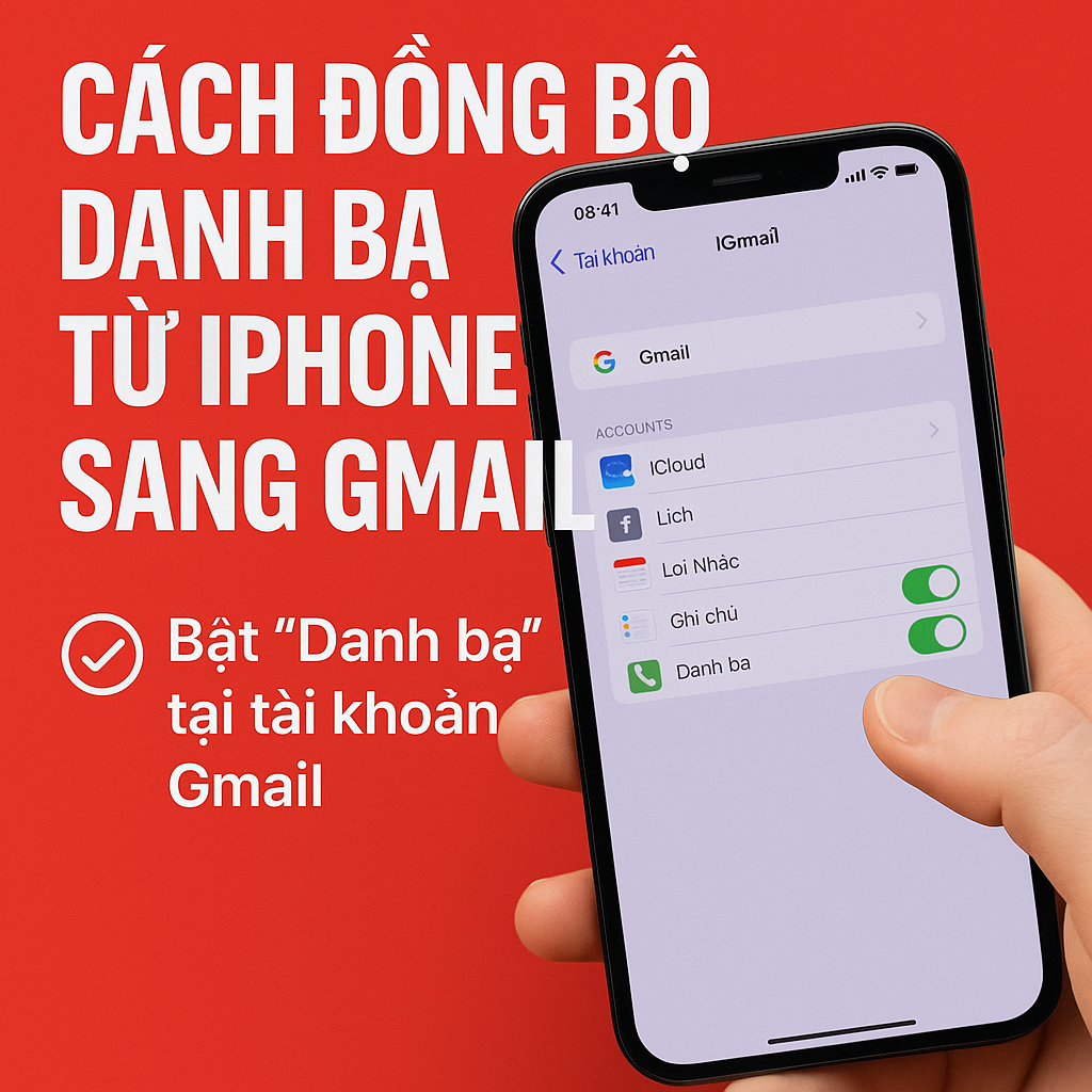 Cách đồng bộ danh bạ từ iPhone sang Gmail cực nhanh – Sao lưu an toàn