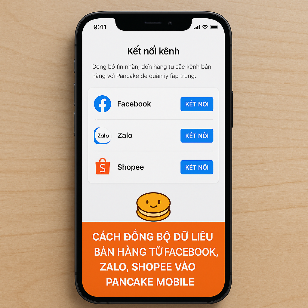 Cách đồng bộ dữ liệu bán hàng từ Facebook, Zalo, Shopee vào Pancake Mobile