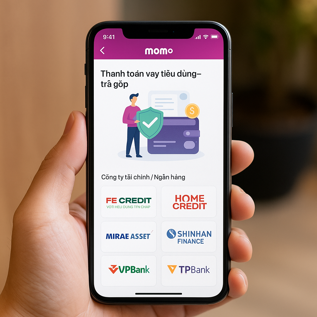 Cách dùng MoMo để đóng tiền vay tiêu dùng, trả góp đúng hạn