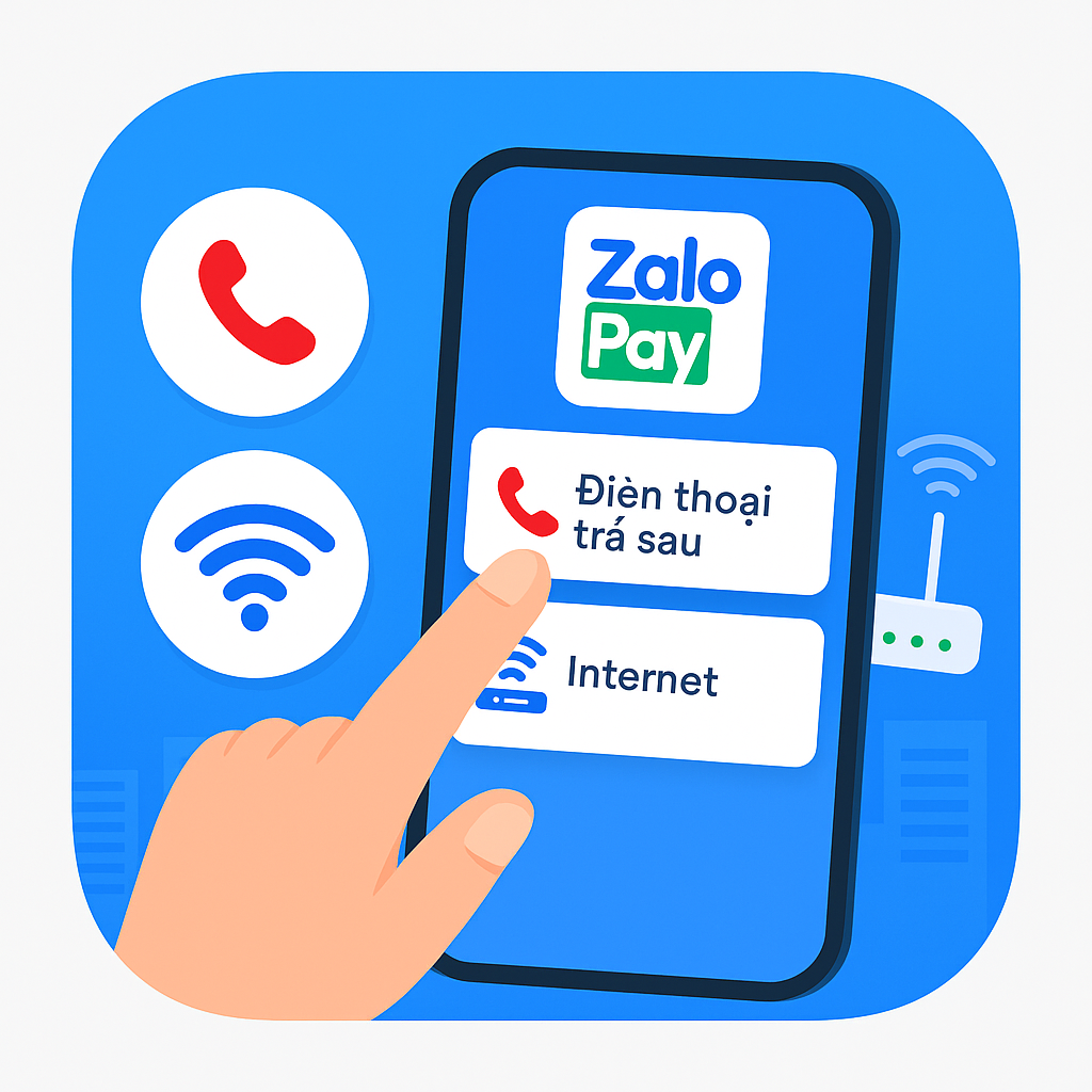 Cách dùng ZaloPay để đóng tiền điện thoại trả sau và internet