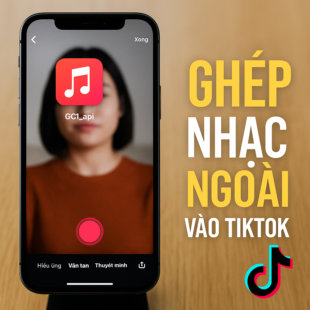 Cách ghép nhạc ngoài vào video TikTok trên iPhone