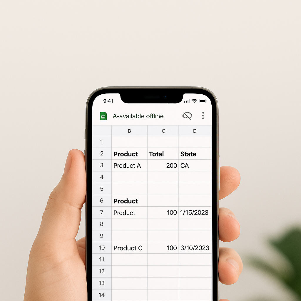 Cách làm việc ngoại tuyến với Google Trang Tính trên iPhone
