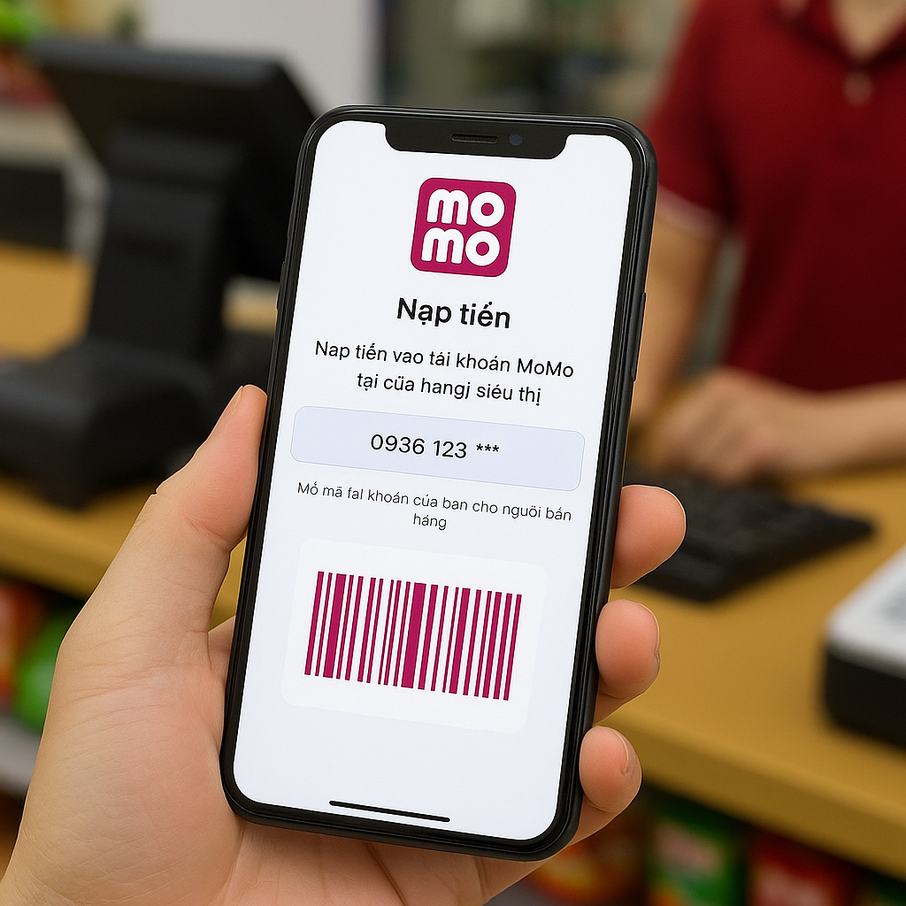 Cách nạp tiền MoMo tại cửa hàng, siêu thị, điểm giao dịch gần nhất