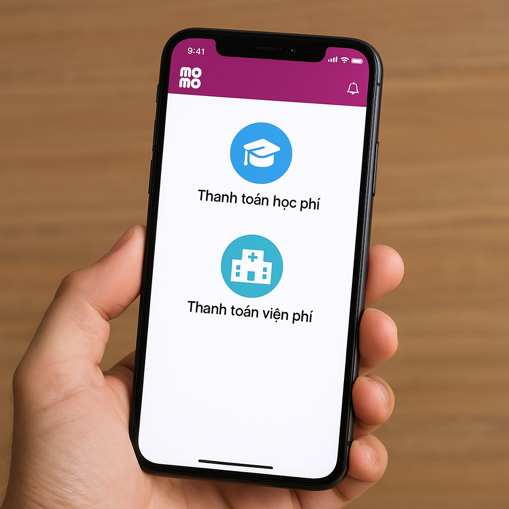 Cách sử dụng MoMo để thanh toán học phí và viện phí