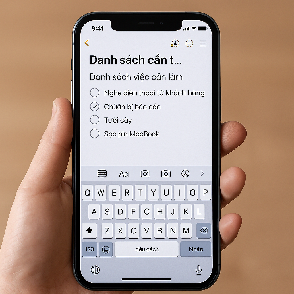 Cách tạo danh sách việc cần làm trên ứng dụng Ghi chú iPhone – Quản lý công việc thông minh hơn (2025)
