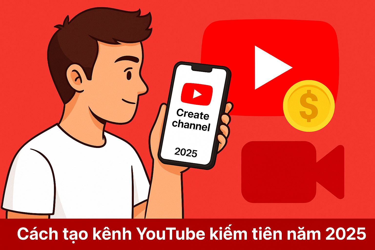 Cách tạo kênh YouTube kiếm tiền năm 2025 – Hướng dẫn chi tiết từ A–Z
