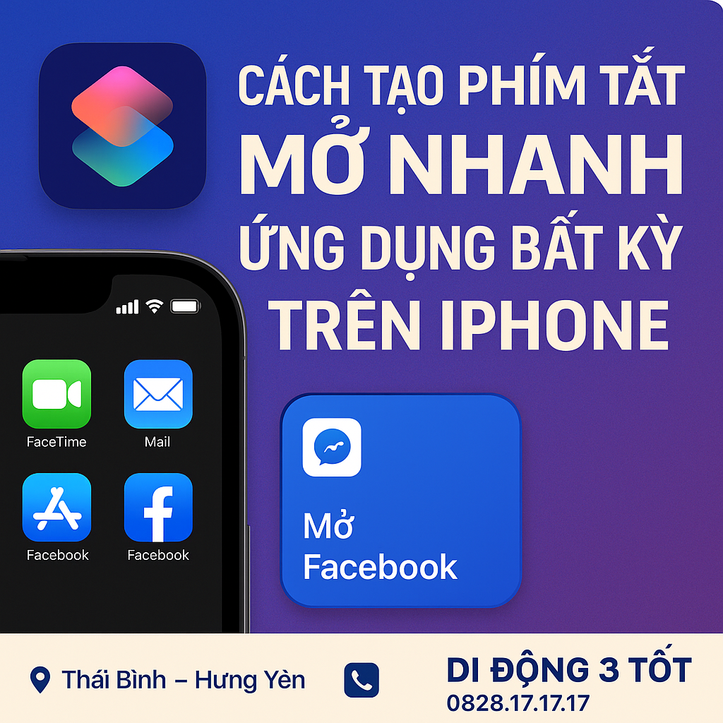 Cách tạo phím tắt mở nhanh ứng dụng bất kỳ trên iPhone