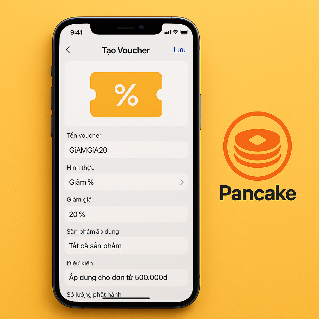 Cách tạo và quản lý voucher giảm giá trên Pancake Mobile