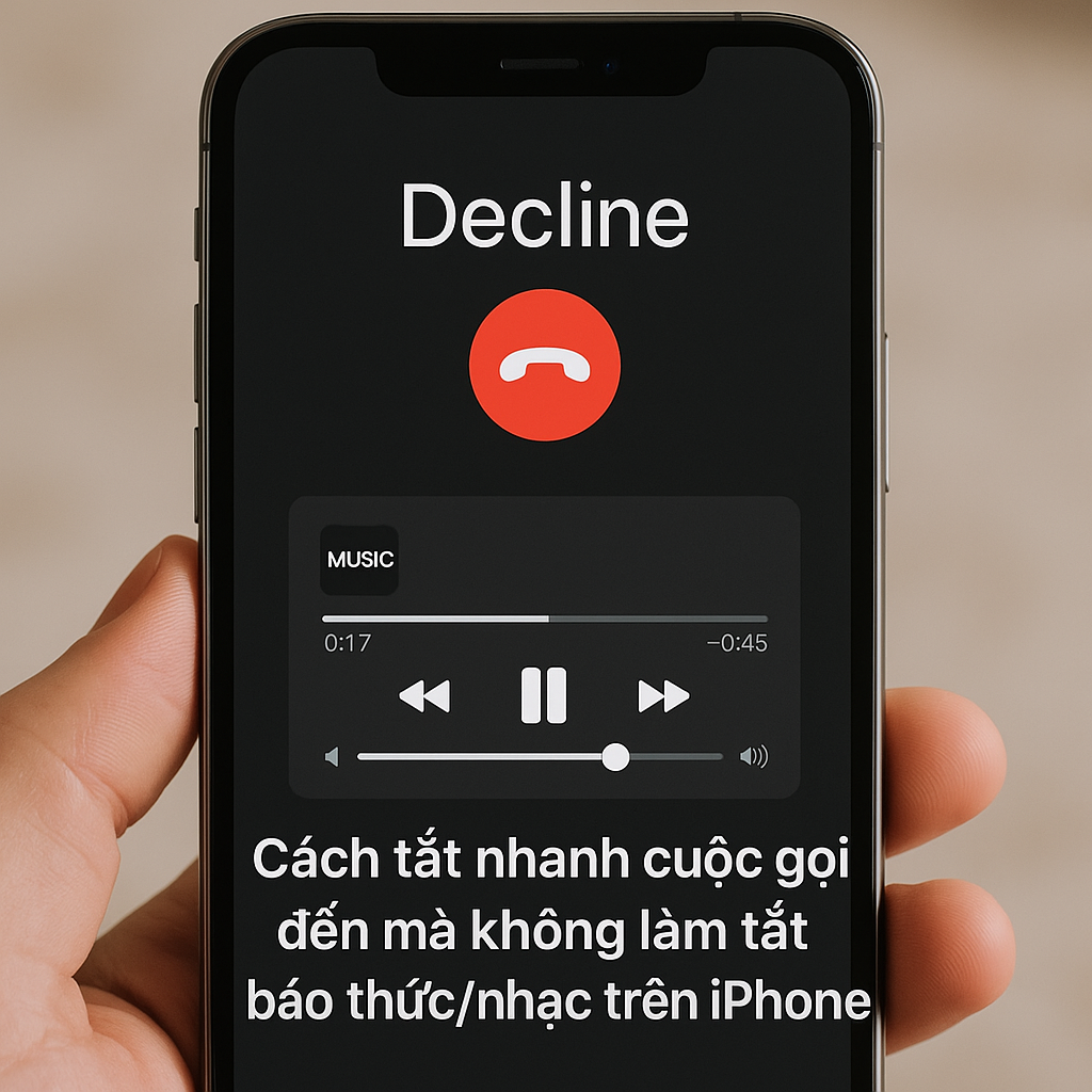 Cách tắt nhanh cuộc gọi đến mà không làm tắt báo thức/nhạc trên iPhone