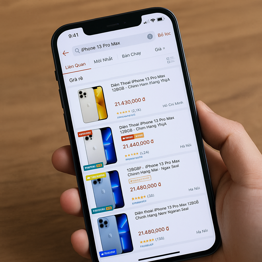 Cách tìm sản phẩm rẻ nhất trên Shopee bằng điện thoại