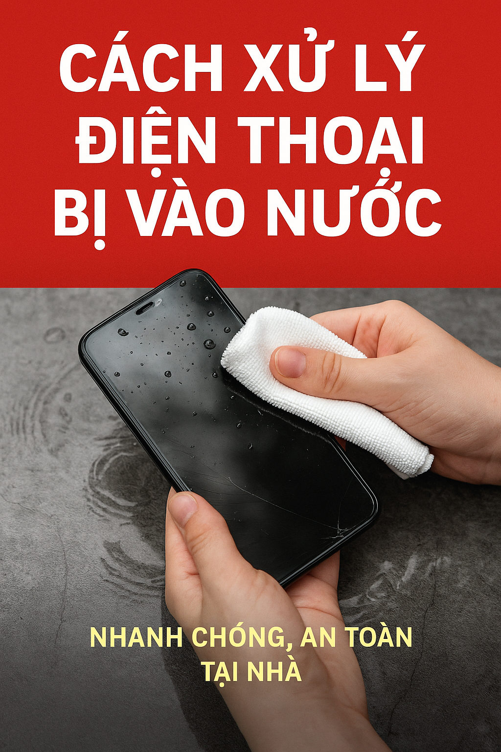 Cách xử lý điện thoại bị vào nước nhanh chóng, an toàn tại nhà