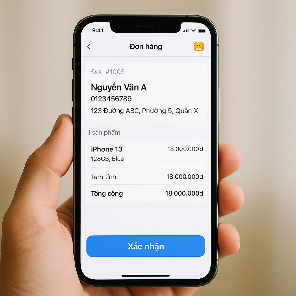Cách xử lý đơn hàng ngay trên điện thoại bằng Pancake