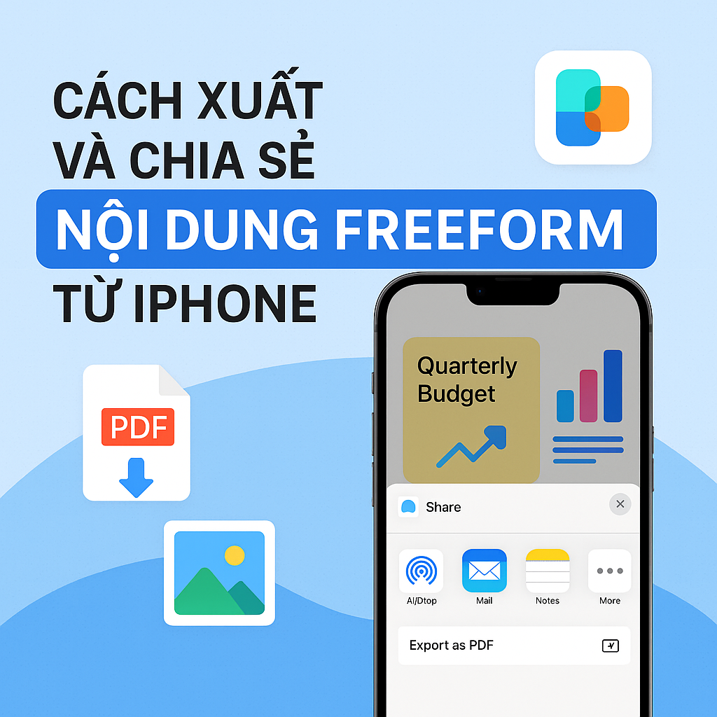 Cách xuất và chia sẻ nội dung Freeform từ iPhone