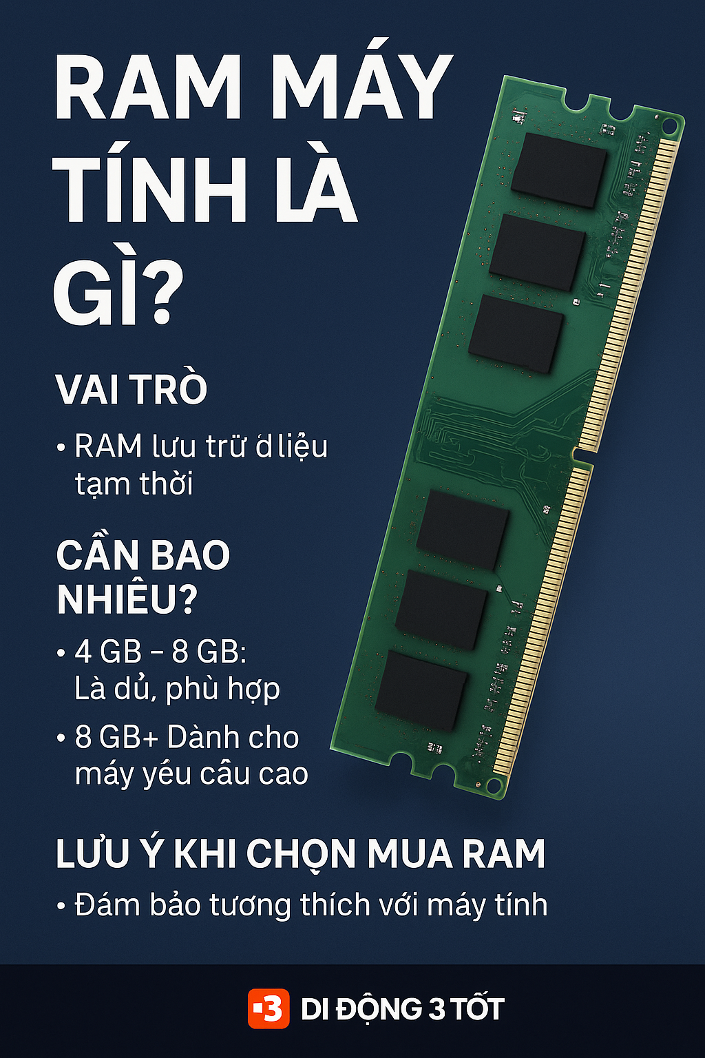 RAM Máy Tính Là Gì? Bao Nhiêu Là Đủ? Cách Chọn RAM Phù Hợp Cho Nhu Cầu Thực Tế