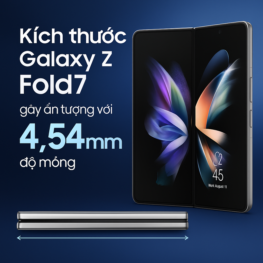 Galaxy Z Fold 7 gây chú ý với độ mỏng chỉ 4,54mm – Thiết kế mỏng nhất dòng gập?
