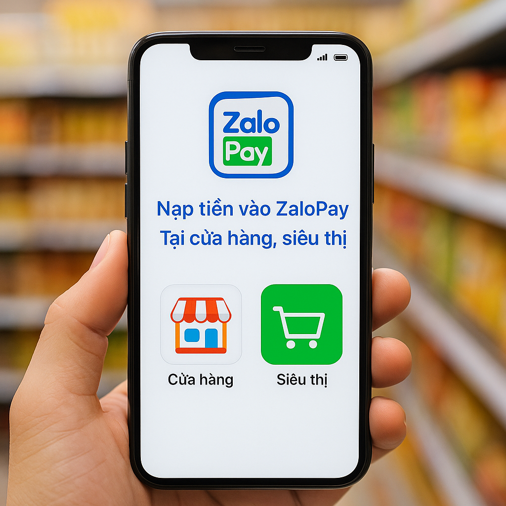 Cách nạp tiền vào ZaloPay tại cửa hàng, siêu thị, điểm giao dịch gần nhất