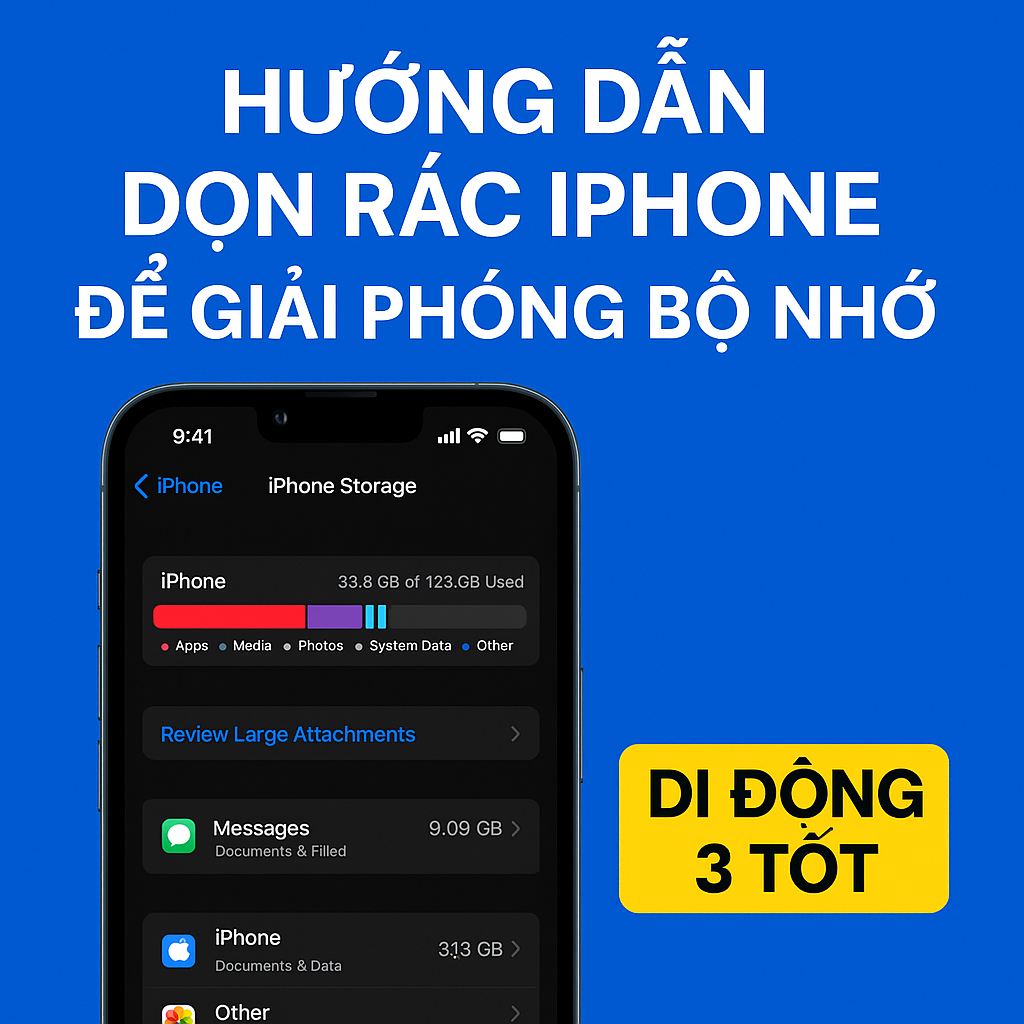 Hướng dẫn dọn rác iPhone để giải phóng bộ nhớ