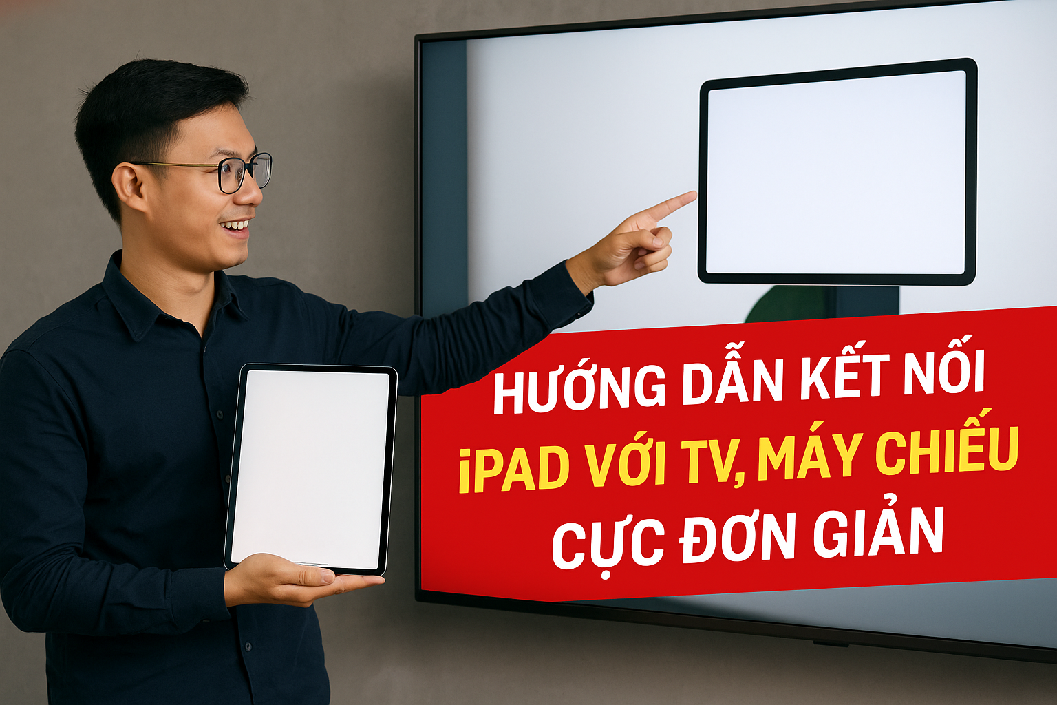 Hướng dẫn kết nối iPad với máy chiếu, TV để thuyết trình, học online cực đơn giản
