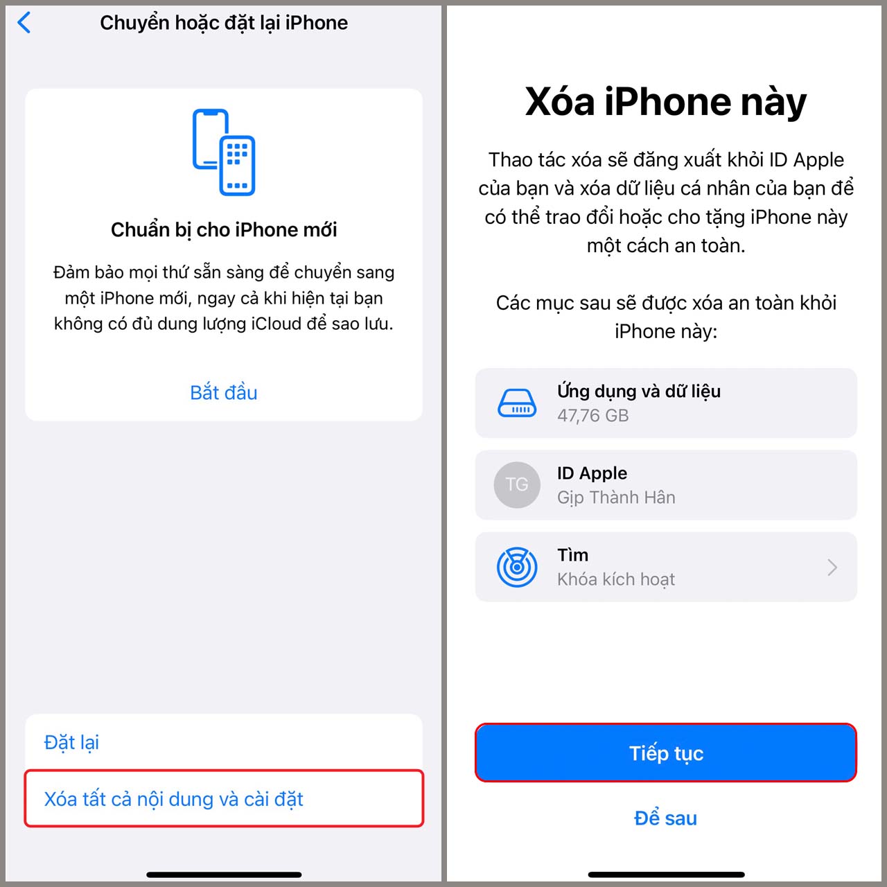 Hướng Dẫn Xóa Toàn Bộ Dữ Liệu Cá Nhân Khỏi iPhone Trước Khi Bán Hoặc Tặng