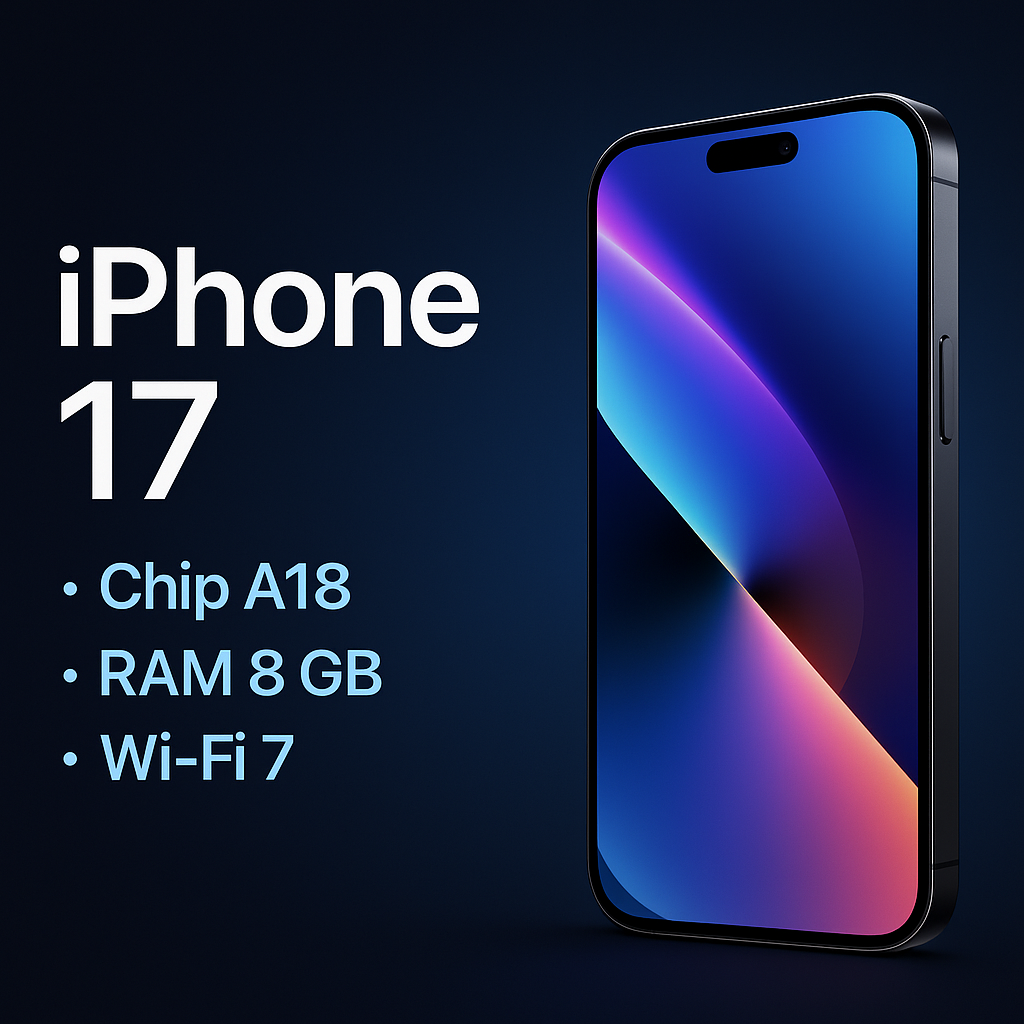 iPhone 17 Tiêu Chuẩn: Chip A18, RAM 8GB, hỗ trợ Wi-Fi 7