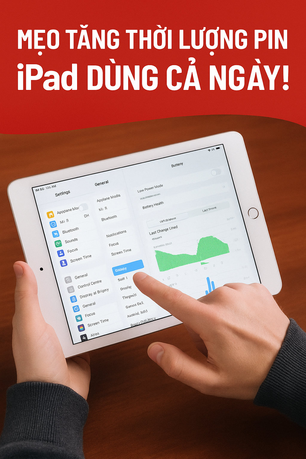 Mẹo tăng thời lượng pin iPad – Dùng cả ngày học tập, làm việc không lo hết pin