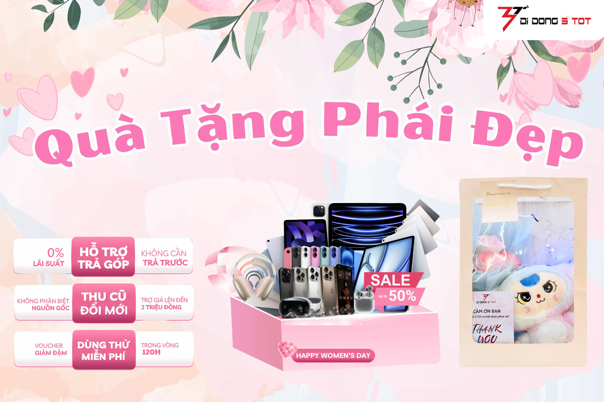 GỢI Ý QUÀ TẶNG 8/3 CHO PHÁI ĐẸP – SIÊU ƯU ĐÃI LÊN ĐẾN 50%