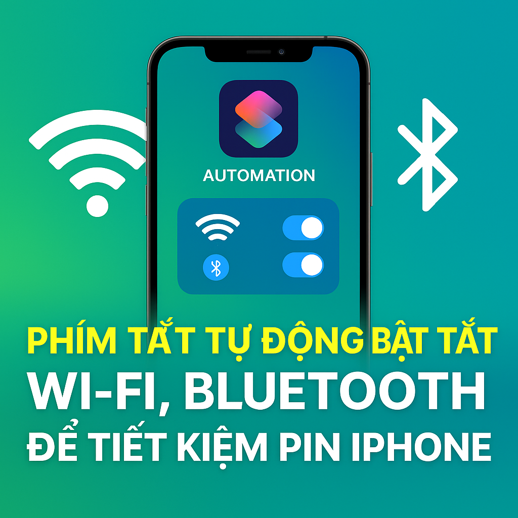Phím tắt tự động bật tắt WiFi, Bluetooth để tiết kiệm pin iPhone
