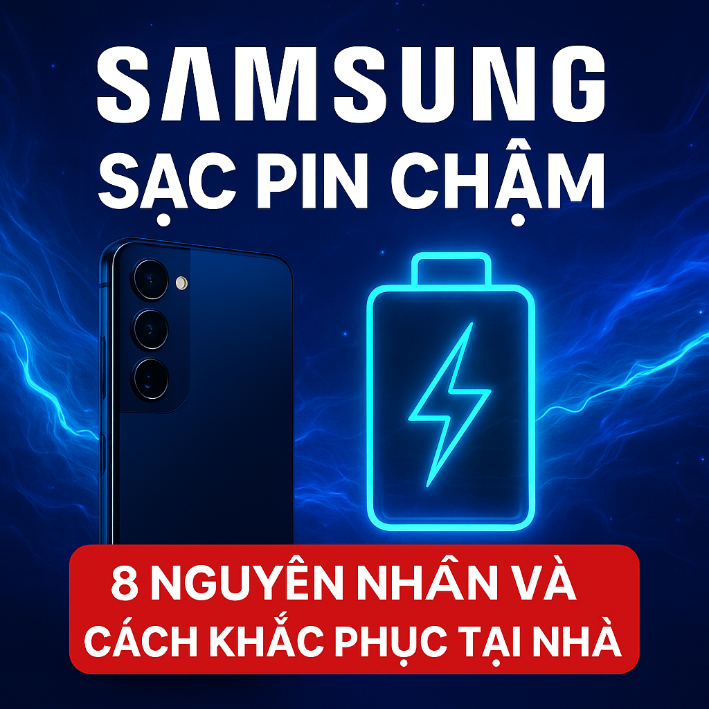 Samsung sạc pin chậm – 8 nguyên nhân phổ biến và cách khắc phục tại nhà