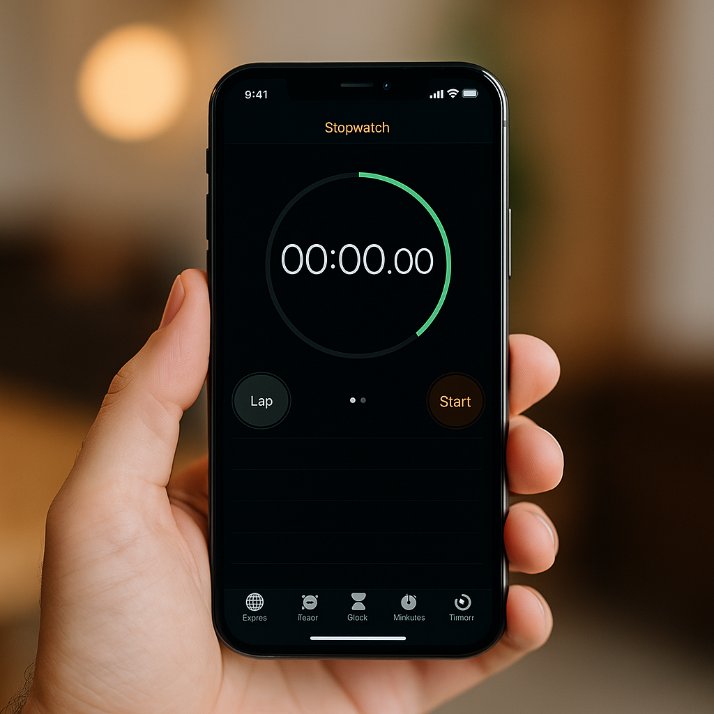 Sử dụng tính năng Bấm giờ (Stopwatch) để theo dõi hoạt động hằng ngày trên iPhone