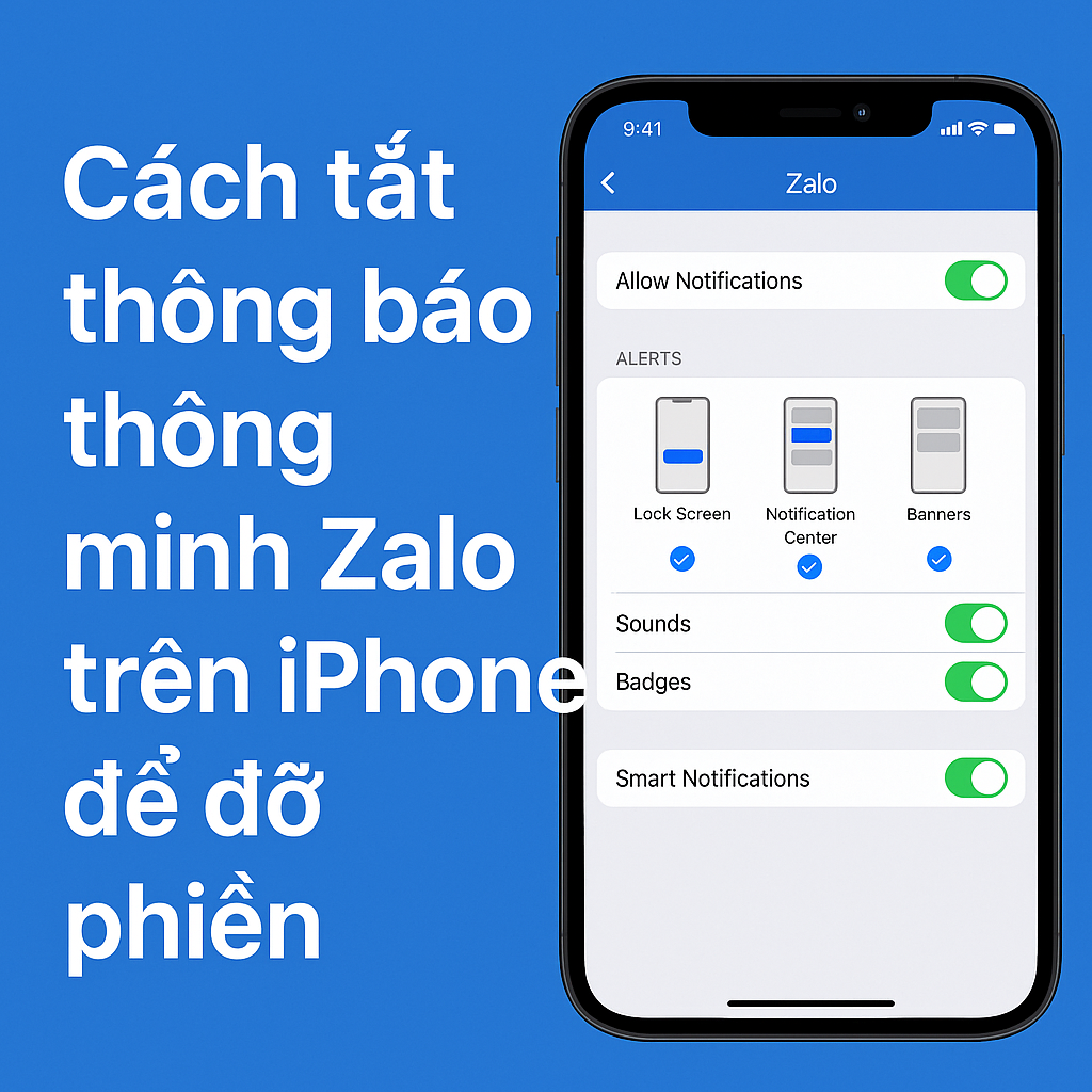 Hướng dẫn cách tắt thông báo Zalo thông minh trên iPhone để đỡ làm phiền (2025)