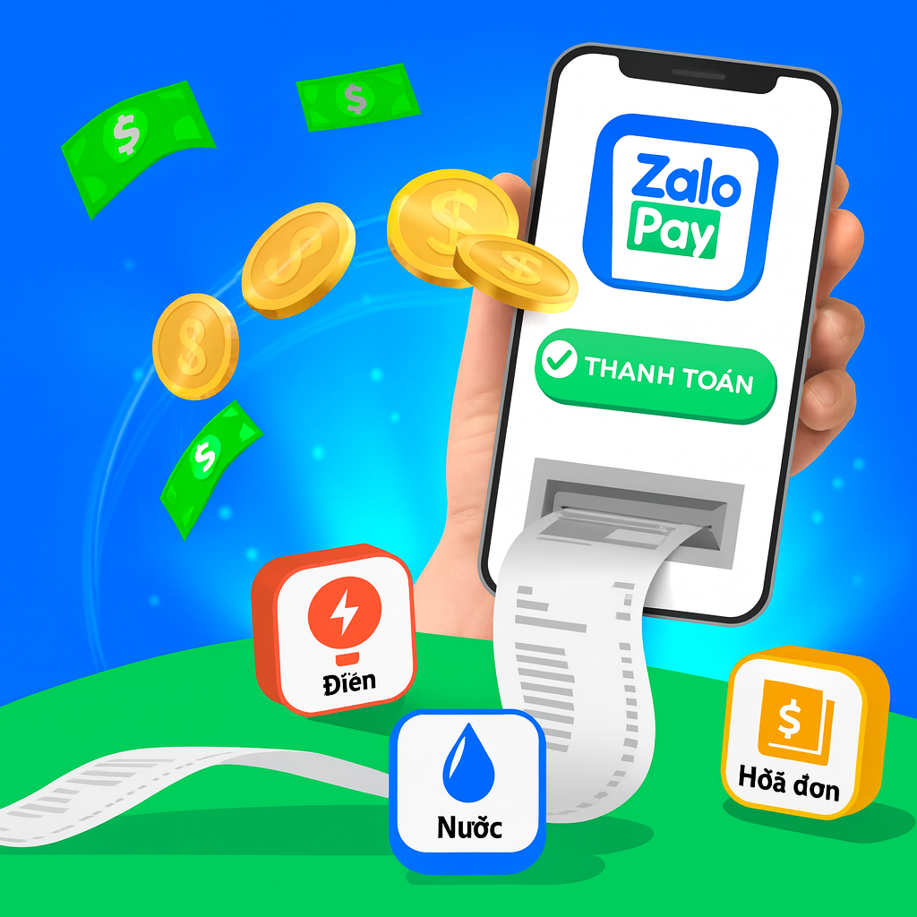 Thanh toán hóa đơn điện, nước, internet qua ZaloPay