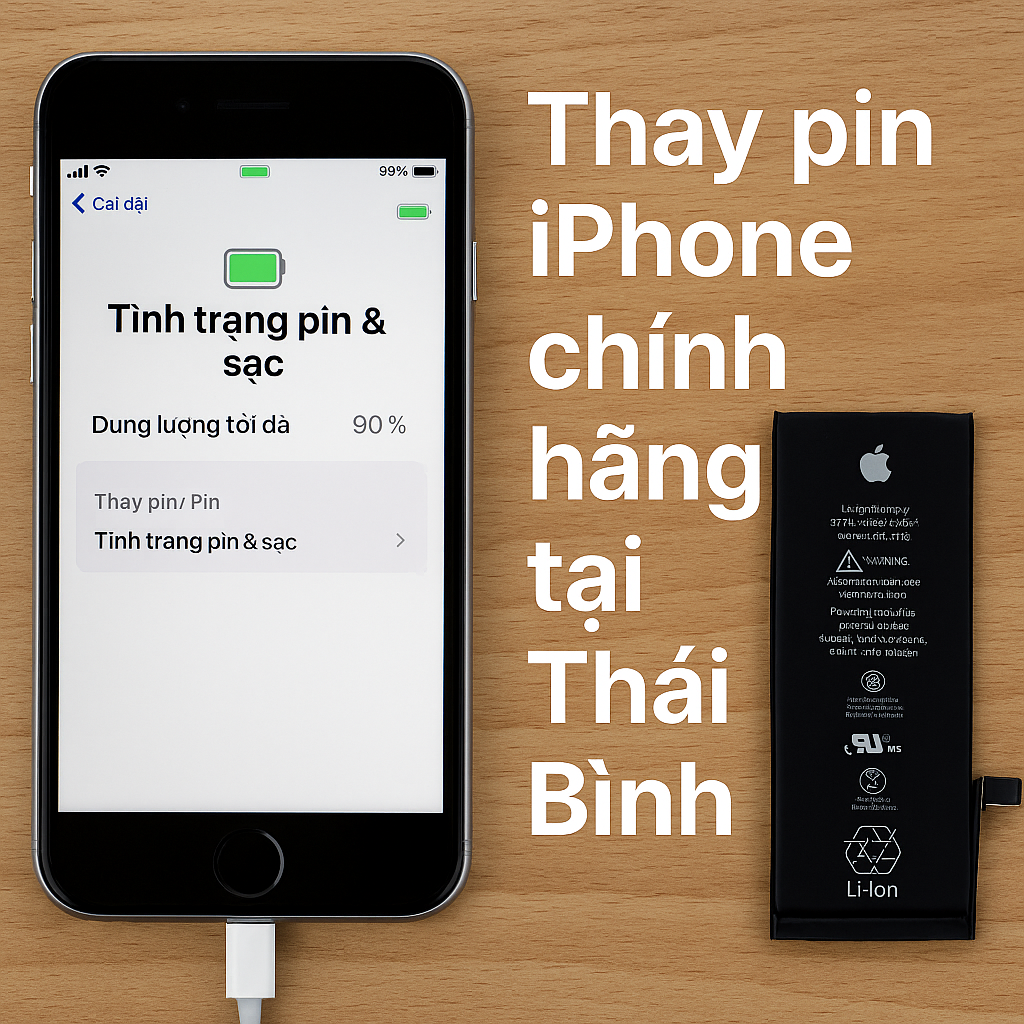 Thay pin iPhone chính hãng ở đâu uy tín tại Thái Bình?