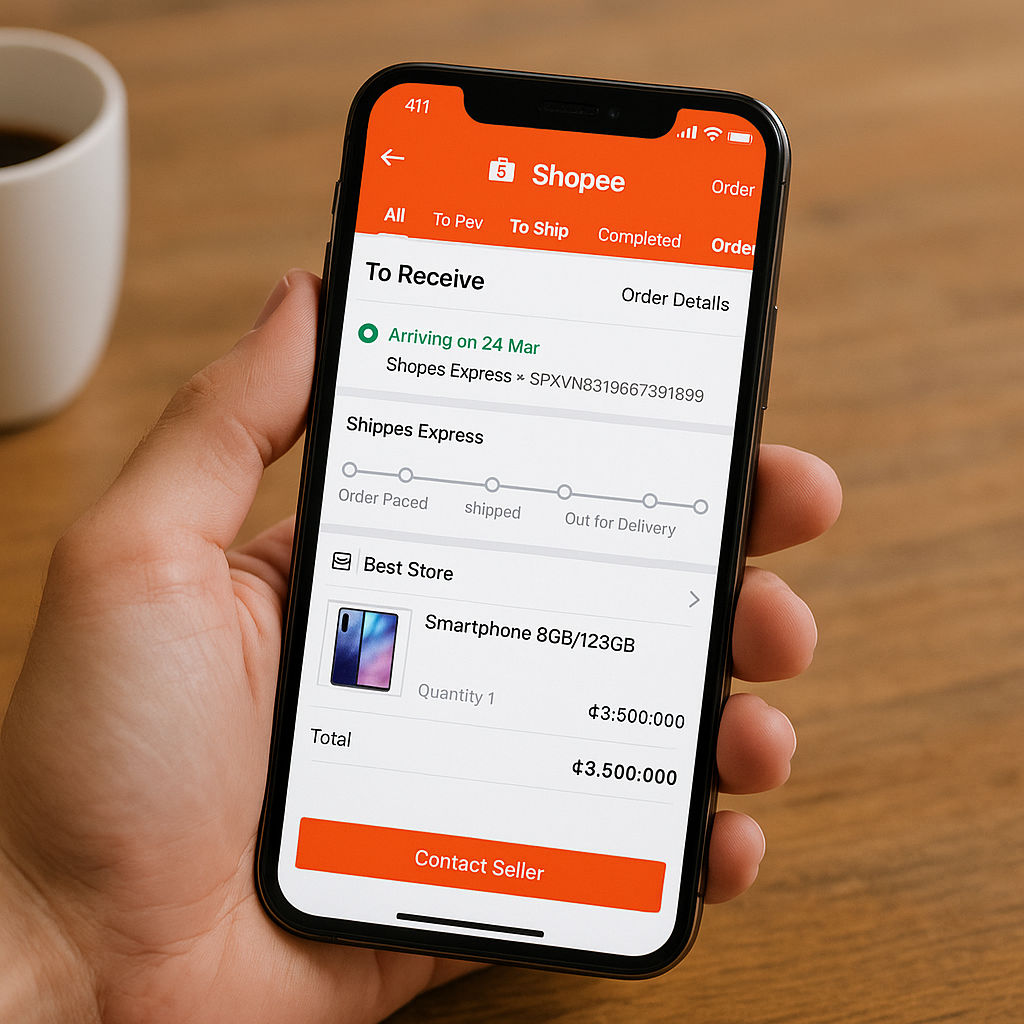 Theo dõi đơn hàng Shopee ngay trên điện thoại